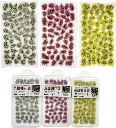 Statische Gras Tuft Set voor Modelbouw - 159 STK Kunstgras Tufts in 3 Kleuren voor Landschapsdecoratie en Modeltreinen