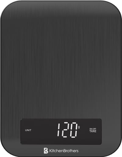 KitchenBrothers Keukenweegschaal - Weegschaal Keuken - Digitaal - 1g tot 10kg - RVS/Gunmetal Black