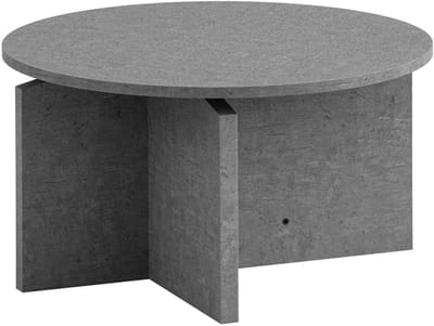 salontafel 60x60x33 cm grijze banktafel in betonlook modern, design woonkamertafel rond, loungebanktafel, salontafel bijzettafel klein