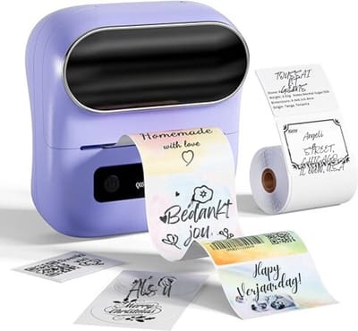 Thuys – Thermische Printer – Tattoo Printer – Thermal Printer – 15 x 13 x 8cm – Paars
