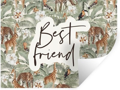 Muurstickers - Sticker Folie - Vrienden - Best friend - Spreuken - Quotes - 40x30 cm - Plakfolie - Muurstickers Kinderkamer - Zelfklevend Behang - Zelfklevend behangpapier - Stickerfolie
