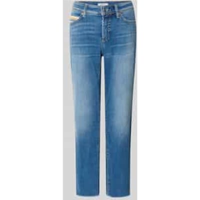 slim fit jeans van katoenmix in verkorte pasvorm