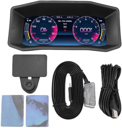 Auto Inclinometer - Snelheidsmeter HUD - Veilig Rijden - Automatische Helderheid - 12 Talen - Zwart