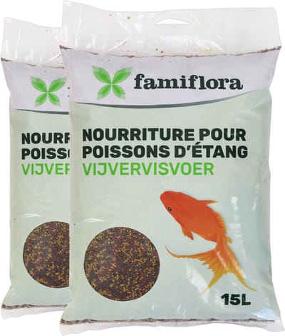 Famiflora Allround Mix 3mm 2x15L - Complete allround mix voor koi en goudvissen - Met spirulina & paprika voor schitterende kleuren - Licht verteerbaar door granenmix