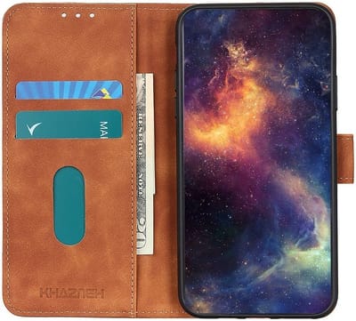 KHAZNEH Hoesje Retro Wallet Book Case Bruin Geschikt voor Samsung Galaxy S23 Plus