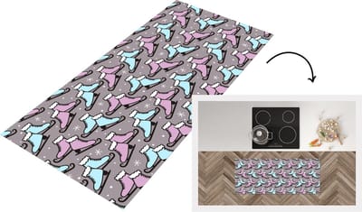 Keukenloper - Loper keuken - Schaatsen - Patroon - Winter - 120x50 cm - Keukenloper vinyl