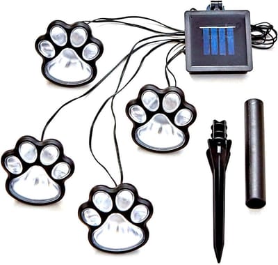 Solar 4- Poot Licht Tuin Grond - Hond Kat Poot LED Zonnelamp - Tuin Patio Yard Decor Walkway - Beste Koop .