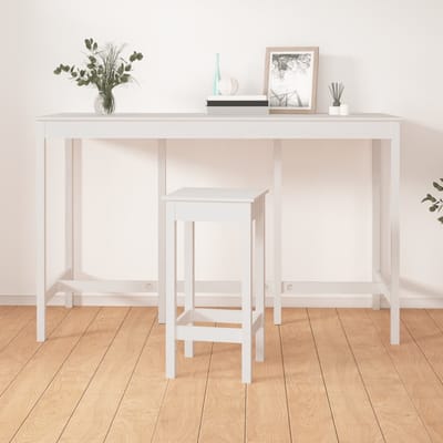 vidaXL - Bartafel - 180x80x110 - cm - massief - grenenhout - wit