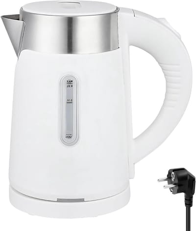 Reiswaterkoker - Mini waterkoker - Snel water koken - Roestvrij staal - 08 liter - Wit