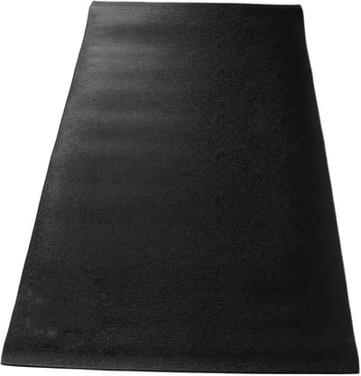 Vloermat Hometrainer - Fietsmat PVC - Thuis trainen - Schokabsorberend en stil - 150 x 80 cm - Zwart
