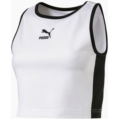 Puma Klassiekers T7 Wit Bijgesneden Tank - Dames