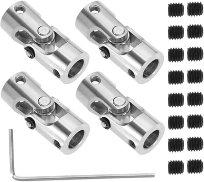 SPHProducts - 8mm metalen askoppeling - Flexibele koppeling - Voor modelauto's en robots - 4 stuks - Inclusief schroeven en moersleutel - Hoogwaardige ...