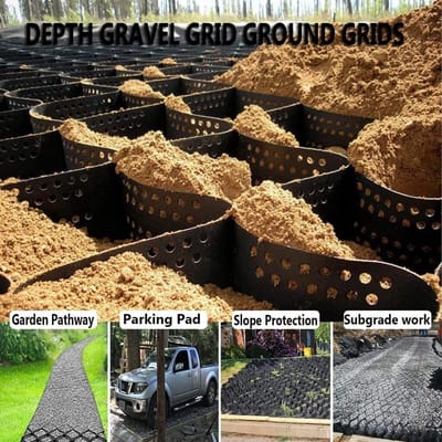 Grindrooster Bodemstabilisatie - Grond Geo Raster - Oprit Parkeerplaats - Hoge Zijdelingse Beperking - 6x2 Meter