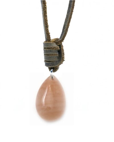 IbizaMen KIDS - Jongens - ketting - leren - veter - edelsteen - sunstone - drop