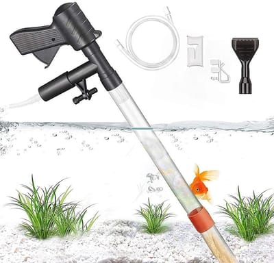 Dailygoody - 5-in-1 aquarium - multifunctioneel aquariumreinigingsgereedschap - geschikt voor alle visbakken - grindzuiger en algenkrabber - eenvoudig..