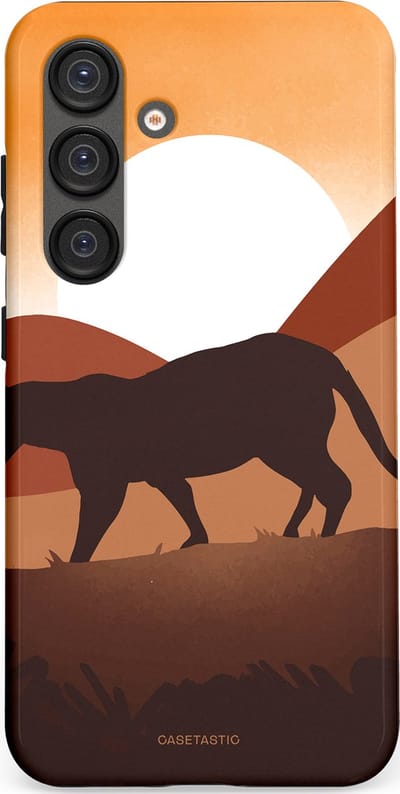 Casetastic Hoesje Geschikt voor Samsung S25 - Stijlvolle Beschermende Duo-layer Case - Zonsondergang Safari