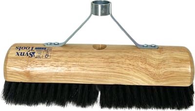 Synx Tools Bezem Los Zaalveger Paardenhaar 30cm met versteviging houder - bezems - Paardenhaar/kamerveger 30cm - Zachte bezems - Zonder Steel