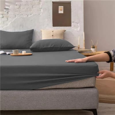 Hoeslaken - 100% zachte Katoen - 140 x 200 cm - Hoge hoeken - Ook Boxspring - Donkergrijs