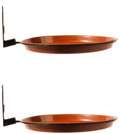 Voederschaal - 2 stuks - Voederbak voor vogels - Voederstation - Voor terras, balkon of tuin - Vogelvoederplek - 16 cm