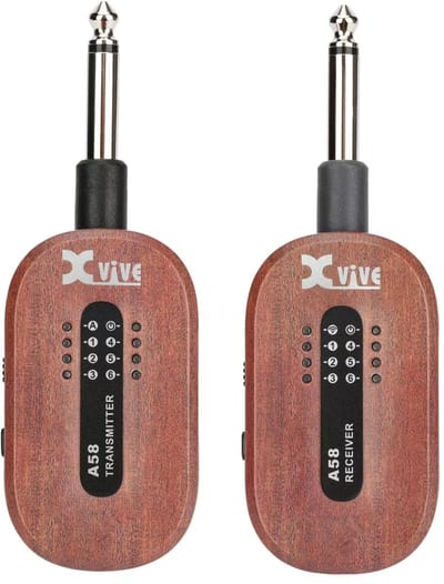 Xvive A58 Wireless Guitar System 5.8 GHz draadloos gitaarsysteem mahonie