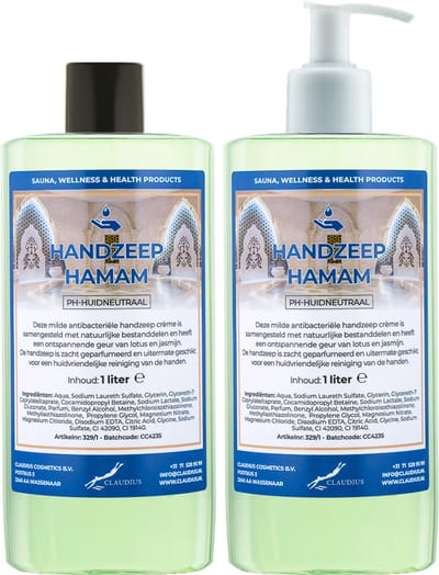 Handzeep Hamam 500 ml - set van 2 stuks - met gratis pomp - Voordeelverpakking