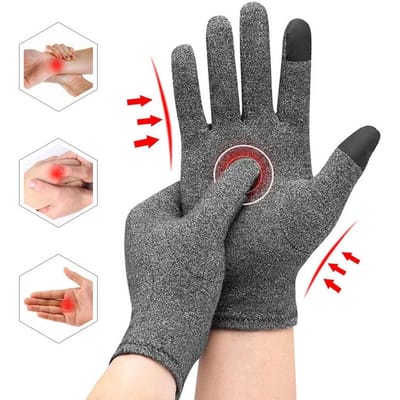 Koperen Artritis Handschoenen Pijnverlichting Compressie Vingerloos Voor Reumatoïde Artritis Computer Typen Dagelijks Werk S gray