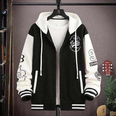 Hooded Sweater Heren Nieuwe Lente en Herfst Kleding Knappe Jeugd Mode Casual Losse Vest Jas 3XL white