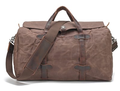 DE LAMASSU® Vintage Canvas Reistas 55 cm – Unisex Weekendtas 40L – Sporttas & Reis Duffel met Leren Details