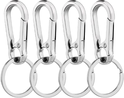 Dailygoods- Sleutelhanger Set van 4 - Metalen Karabijnhaak - Zinklegering Antiroest - Lichtgewicht Design - Multifunctioneel - Bronzen Look - Keychain