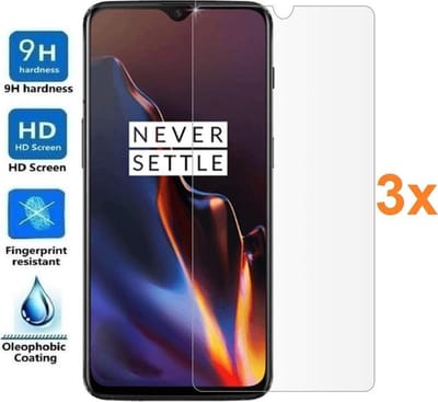 3 Stuks Screenprotector Tempered Glass Glazen Gehard Screen Protector 2.5D 9H (0.3mm) - Geschikt Voor: Oneplus 6T