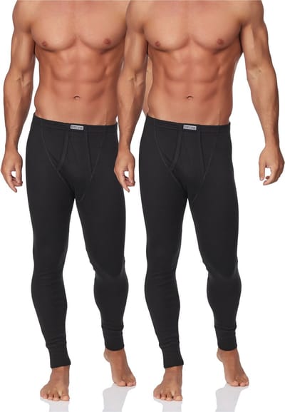Timone Heren Thermobroek - Sport - Sporbroek - Lang - Katoen - TI-SS-114-2P - Zwart - M