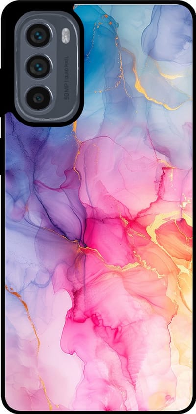 Smartphonica Telefoonhoesje Geschikt voor Motorola Moto G62 5G met marmer opdruk - TPU backcover case marble design - Regenboog geschikt voor Motorola Moto G62 5G