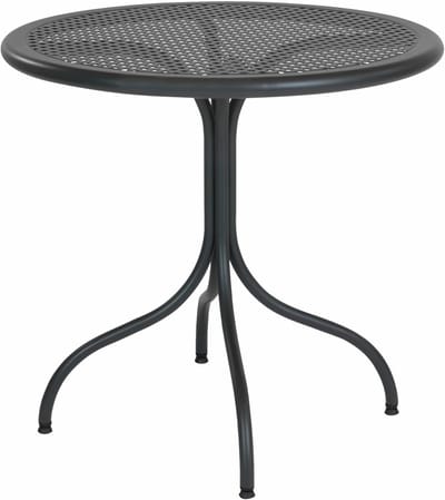 Ronde Tuintafel - Buitenmeubel - Terras Genieten - Ruitdecoratie - Diameter 80cm - Antraciet