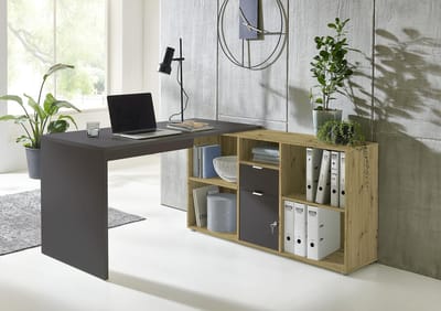 Dailygoods- Hoekbureau Modern Design - Hoekbureau met Afsluitbare Deur - Kantoortafel - Computertafel - Duurzaam Oppervlak - Perfect voor Thuiswerk - Bureau