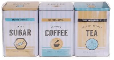 Coffee, Tea and Sugar Opbergblikken Set van 3