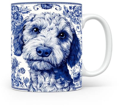 Mok Puli Beker voor koffie of tas voor thee, cadeau voor dierenliefhebbers, moeder, vader, collega, vriend, vriendin, kantoor, opa, oma, hond, kerst, sinterklaas, verjaardag