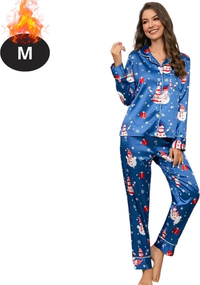 Bovista Kerst Pyjama - Dames - Kerstpyjama - Vrouwen - Slaapkleding Volwassenen - Set - Broek - Shirt - Christmas - Maat M