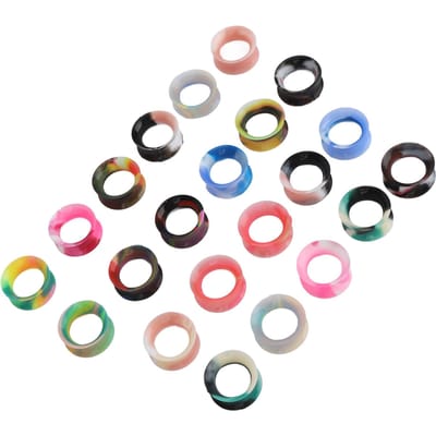 11 Paar Siliconen Oor Tunnels Gemengde Kleuren 16mm Zachte Oorbellen Tunnels Plug voor Piercing gray