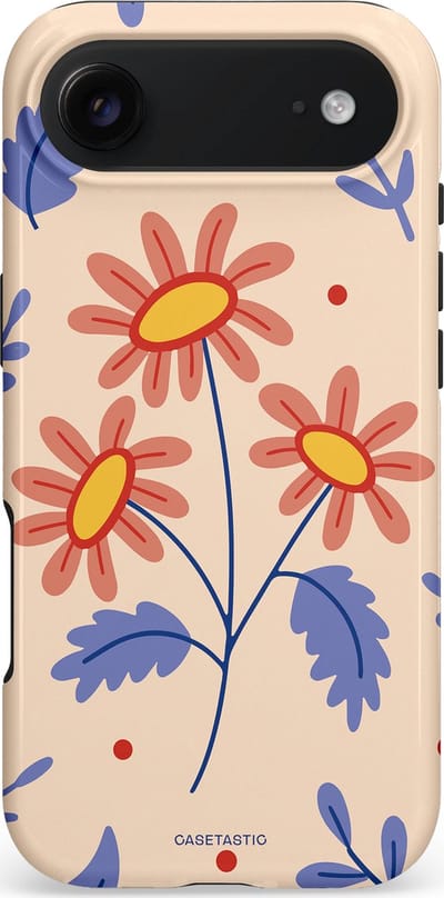 Casetastic hoesje geschikt voor Apple iPhone Air - MagSafe - Dubbellaagse bescherming - Perzikbloem trio - Fashion Case - Lavendel Perzik Zand