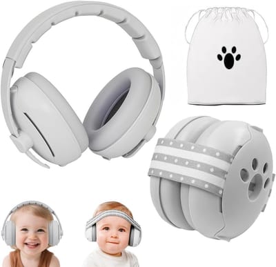 Comfortabele 2-in-1 Oorkappen voor Baby's en Peuters tot 4 Jaar, Geluidsisolatie, Verstelbare Hoofdtelefoon voor Feesten, Vuurwerk en Bioscoop