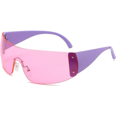 Luxe Merk Punk Zonnebril 2000'S NIEUW Dames Eén Stuk Designer Zonnebril UV400 Unisex Tinten Brillen Mode Y2k Brillen 1PC