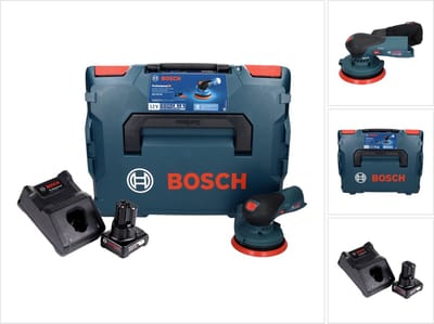 Bosch GEX 12V-125 Professionele snoerloze excenterschuurmachine 12 V 125 mm borstelloos + 1x accu 6.0 Ah + lader + L-Boxx