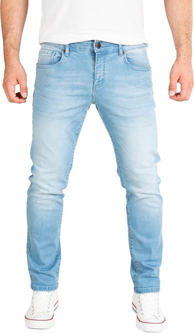 Yazubi Heren Jeans Akon – Slim Fit – Katoen Stretch – Lichtblauw – 5-pocket & Used-wassing