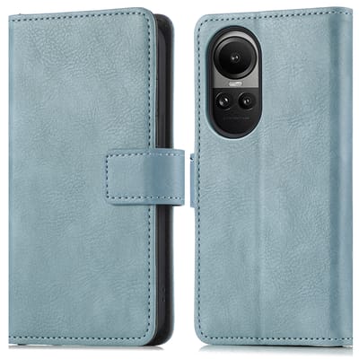 imoshion Hoesje - Geschikt voor Oppo Reno 10 / Oppo Reno 10 Pro - Luxe Bookcase - Lichtblauw