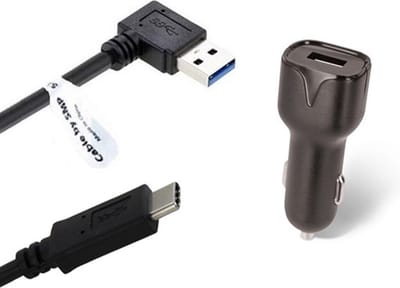 OneOne auto oplader + 0,9m sterke haakse USB C kabel. 2.1A lader. Autolader adapter past op Kobo (Rakuten) eReader Elipsa, Elipsa 2E, Sage, Libra 2, Libra Colour, Clara 2E, Clara Colour, Clara BW - Kindle (Amazon) Scribe