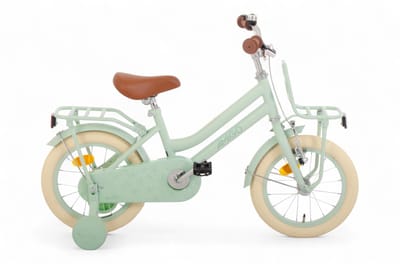 AMIGO Bella Meisjesfiets - Kinderfiets voor Meisjes - 14 Inch 24 cm - Terugtraprem - Groen