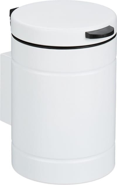 badkamer prullenbak - hangend - 3 l - softclose - met emmer - metaal - toilet - wit