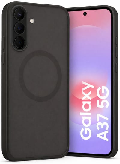 SnapSkin Hoesje geschikt voor Samsung Galaxy A37 - Geschikt voor MagSafe Case - Semi-Transparant Zwart