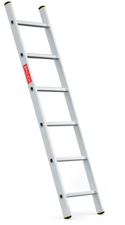 Baulich Aluminium ladder voor aanleunen - 6 treden - Enkelzijdige ladder met antislip sporten - Professioneel gebruik - Werkhoogte 269 cm - Draagkracht 150 kg