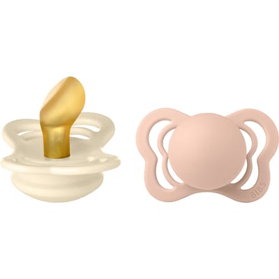 BIBS Couture 2 Pack Latex Maat 1 Ivoor/Blush 2 st